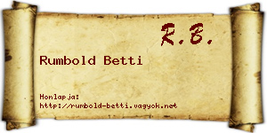 Rumbold Betti névjegykártya